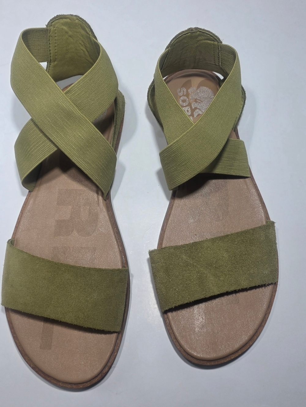 Sorel Women’s Sandals Green Elastic Strap Comfort Casual Size 6.5 - Picture 4 of 7